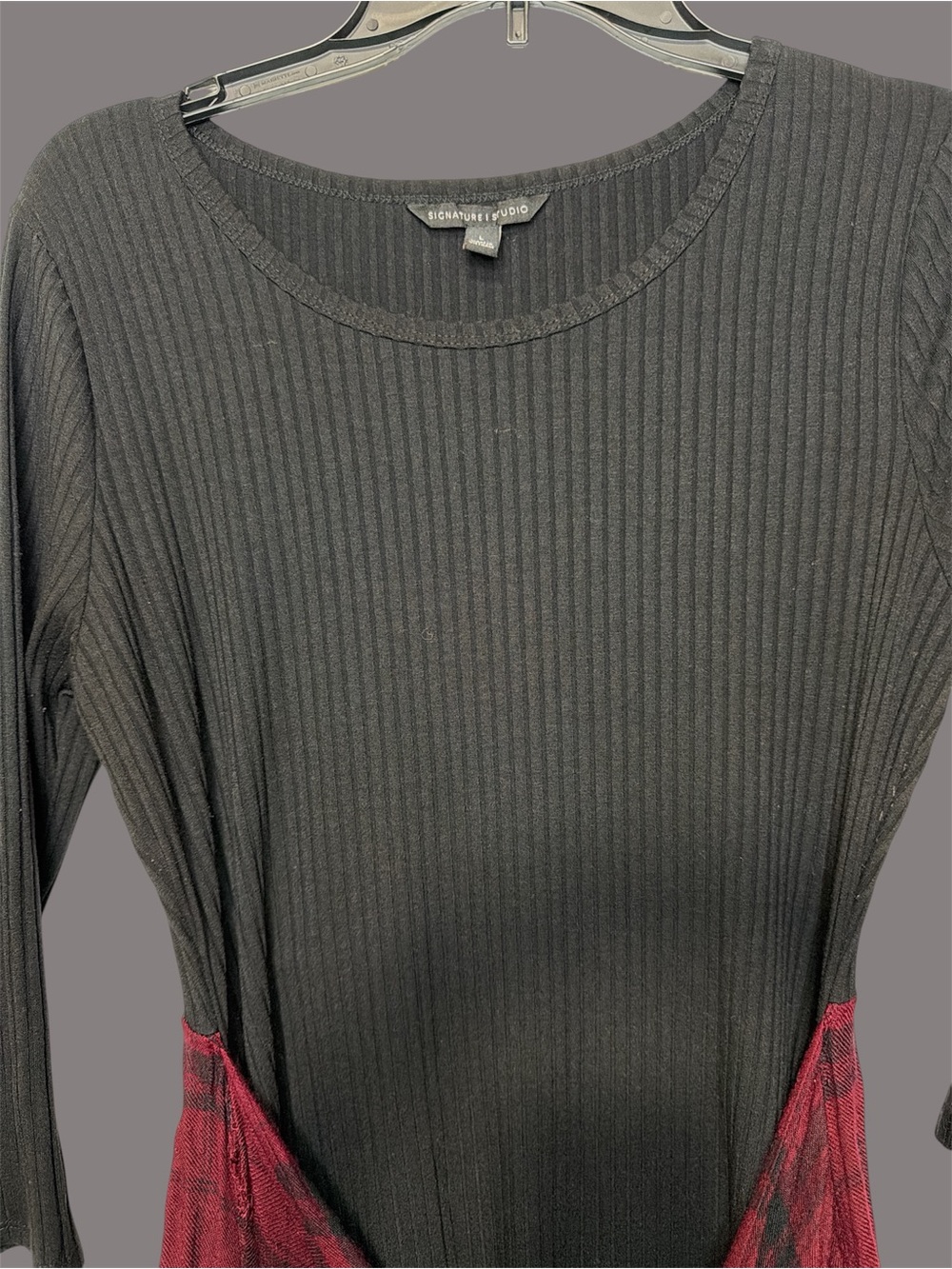 Signature Studio Ripped top with Tie on Flannel. - Picture 4 of 11